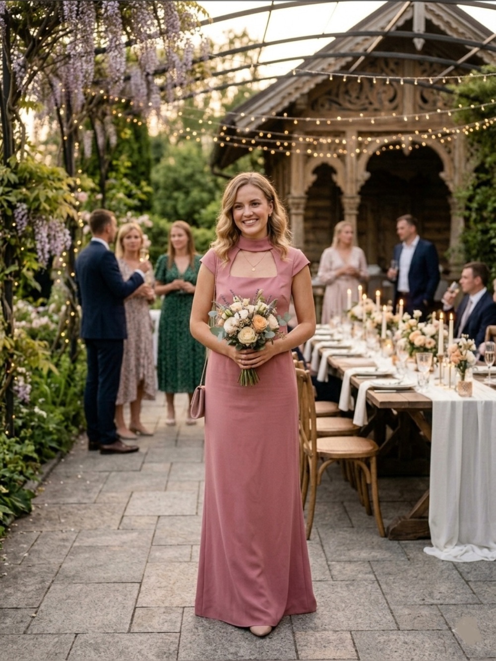 STAUD INGRID DRESS | ROSEWATER - Picture 2 of 11
